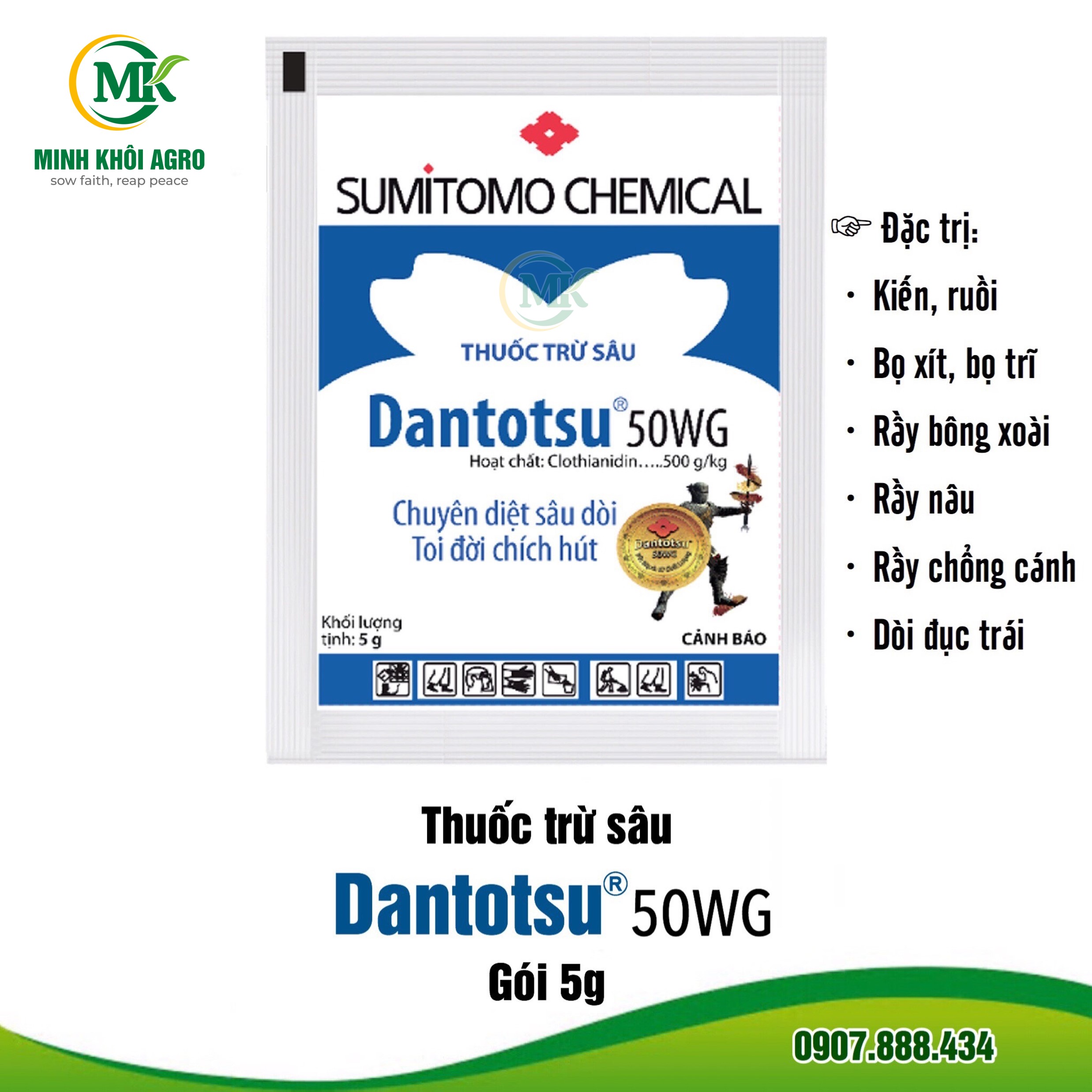Thuốc trừ sâu Dantotsu 50WG - Gói 5g